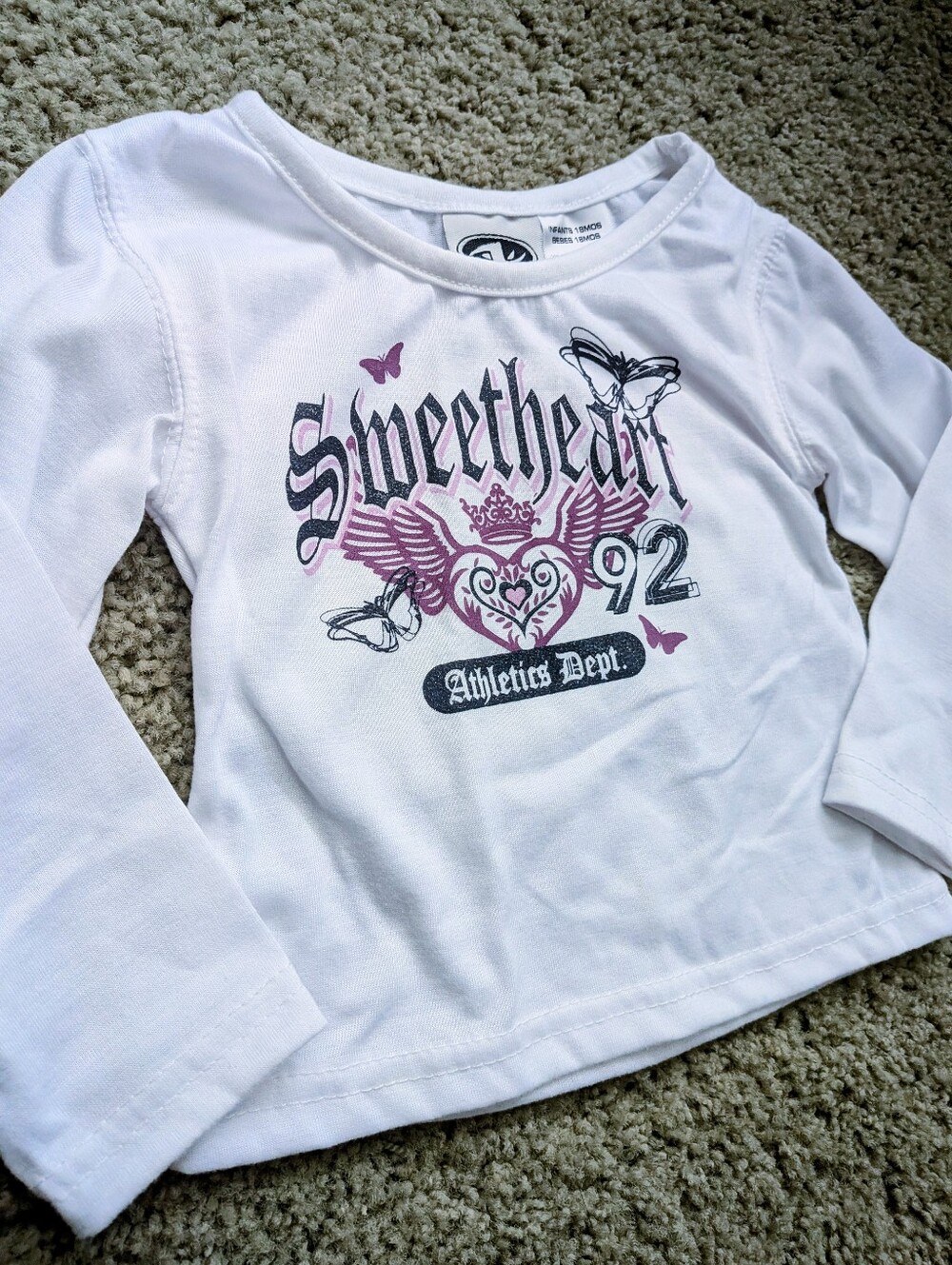 Y2K Vintage 2000s Sweetheart Winged Heart Baby Tee Top